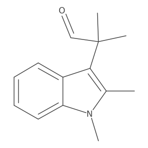 2-(1,2-dimethyl-1H-indol-3-yl)-2-methylpropanal结构式