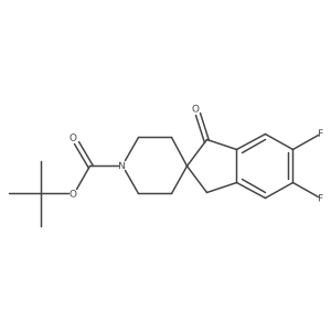 Tert-butyl 5,6-difluoro-1-oxo-spiro[indane-2,4'-piperidine]-1'-carboxylate结构式