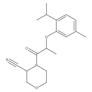 4-[2-(5-Methyl-2-propan-2-ylphenoxy)propanoyl]morpholine-3-carbonitrile Structure