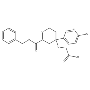 2-({2-[(Benzyloxy)carbonyl]-4-(6-bromopyridin-3-yl)-1,2-oxazinan-4-yl}oxy)acetic acid Structure