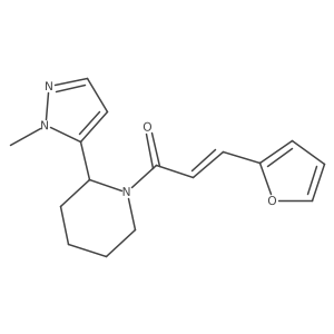 (E)-3-(Furan-2-yl)-1-[2-(2-methylpyrazol-3-yl)piperidin-1-yl]prop-2-en-1-one Structure