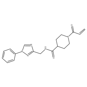 N-[(1-phenyl-1H-1,2,4-triazol-3-yl)methyl]-1-(prop-2-enoyl)piperidine-4-carboxamide结构式