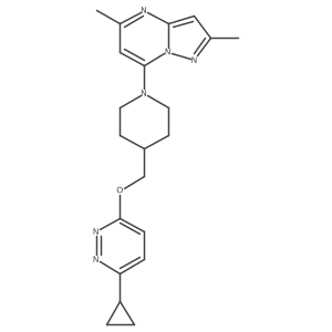 3-Cyclopropyl-6-[(1-{2,5-dimethylpyrazolo[1,5-a]pyrimidin-7-yl}piperidin-4-yl)methoxy]pyridazine Structure