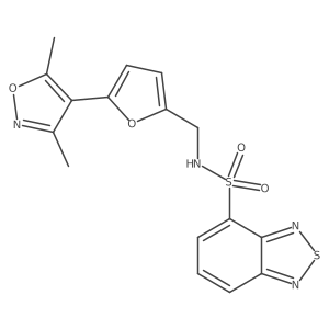 N-{[5-(3,5-dimethyl-1,2-oxazol-4-yl)furan-2-yl]methyl}-2,1,3-benzothiadiazole-4-sulfonamide结构式