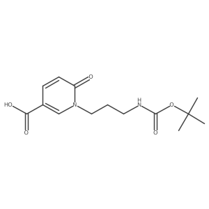 1-(3-{[(Tert-butoxy)carbonyl]amino}propyl)-6-oxo-1,6-dihydropyridine-3-carboxylic acid结构式