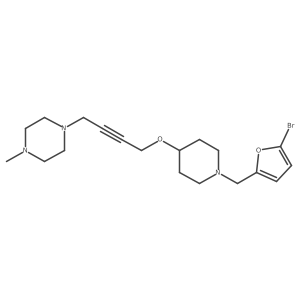 1-[4-({1-[(5-Bromofuran-2-yl)methyl]piperidin-4-yl}oxy)but-2-yn-1-yl]-4-methylpiperazine结构式