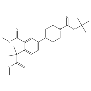 1,1-Dimethylethyl 4-[3-(methoxycarbonyl)-4-(2-methoxy-1,1-dimethyl-2-oxoethyl)phenyl]-1-piperazinecarboxylate结构式