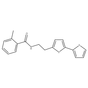 N-(2-{[2,2'-bithiophene]-5-yl}ethyl)-2-methylbenzamide结构式