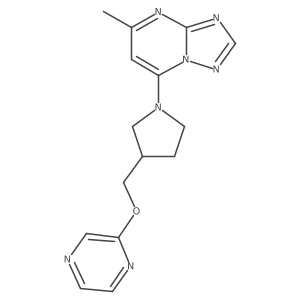 2-[(1-{5-Methyl-[1,2,4]triazolo[1,5-a]pyrimidin-7-yl}pyrrolidin-3-yl)methoxy]pyrazine结构式