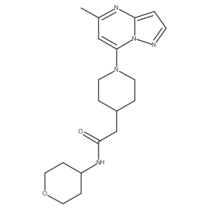 2-(1-{5-methylpyrazolo[1,5-a]pyrimidin-7-yl}piperidin-4-yl)-N-(oxan-4-yl)acetamide结构式