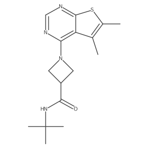 N-tert-butyl-1-{5,6-dimethylthieno[2,3-d]pyrimidin-4-yl}azetidine-3-carboxamide结构式
