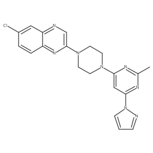 6-chloro-2-{4-[2-methyl-6-(1H-pyrazol-1-yl)pyrimidin-4-yl]piperazin-1-yl}quinoxaline结构式