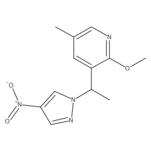 Pyridine, 2-methoxy-5-methyl-3-[1-(4-nitro-1H-pyrazol-1-yl)ethyl]- Structure