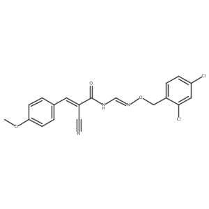 2-cyano-N-({[(2,4-dichlorobenzyl)oxy]imino}methyl)-3-(4-methoxyphenyl)acrylamide Structure