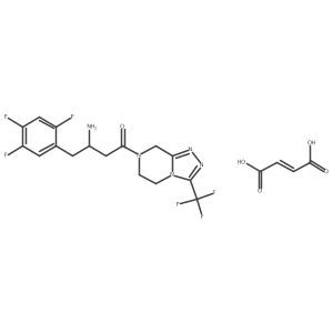 7-[(3R)-3-amino-1-oxo-4-(2,4,5-trifluorophenyl)butyl]-5,6,7,8-tetrahydro-3-(trifluoromethyl)-1,2,4-Triazolo[4,3-a]pyrazine fumarate Structure