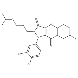 1-(3,4-dichlorophenyl)-7-fluoro-2-(3-propan-2-yloxypropyl)-4a,5,6,7,8,8a-hexahydro-1H-chromeno[2,3-c]pyrrole-3,9-dione Structure