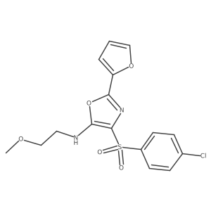 4-((4-chlorophenyl)sulfonyl)-2-(furan-2-yl)-N-(2-methoxyethyl)oxazol-5-amine结构式