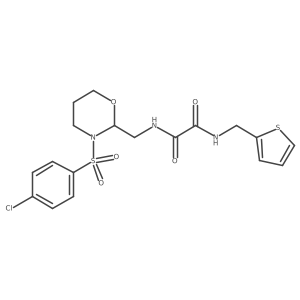 N1-((3-((4-chlorophenyl)sulfonyl)-1,3-oxazinan-2-yl)methyl)-N2-(thiophen-2-ylmethyl)oxalamide结构式