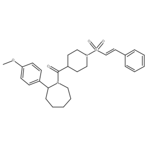 2-(4-Methoxyphenyl)-1-[1-(2-phenylethenesulfonyl)piperidine-4-carbonyl]azepane结构式