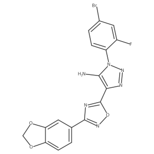 4-(3-(benzo[d][1,3]dioxol-5-yl)-1,2,4-oxadiazol-5-yl)-1-(4-bromo-2-fluorophenyl)-1H-1,2,3-triazol-5-amine结构式