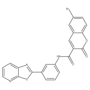 6-bromo-2-oxo-N-(3-(thiazolo[5,4-b]pyridin-2-yl)phenyl)-2H-chromene-3-carboxamide结构式