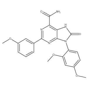 9-(2,4-dimethoxyphenyl)-2-(3-methoxyphenyl)-8-oxo-8,9-dihydro-7H-purine-6-carboxamide Structure
