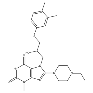7-(3-(3,4-dimethylphenoxy)-2-hydroxypropyl)-8-(4-ethylpiperazin-1-yl)-3-methyl-1H-purine-2,6(3H,7H)-dione结构式