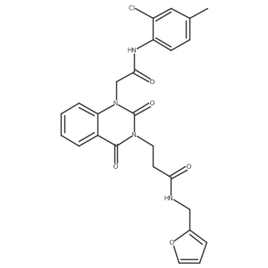 3-(1-(2-((2-chloro-4-methylphenyl)amino)-2-oxoethyl)-2,4-dioxo-1,2-dihydroquinazolin-3(4H)-yl)-N-(furan-2-ylmethyl)propanamide结构式