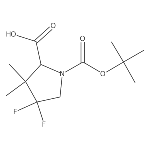1-(tert-Butoxycarbonyl)-4,4-difluoro-3,3-dimethylpyrrolidine-2-carboxylic acid结构式
