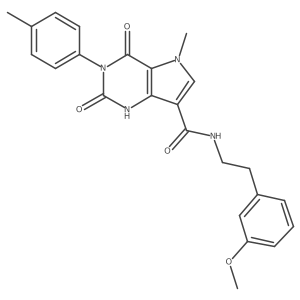 N-(3-methoxyphenethyl)-5-methyl-2,4-dioxo-3-(p-tolyl)-2,3,4,5-tetrahydro-1H-pyrrolo[3,2-d]pyrimidine-7-carboxamide结构式