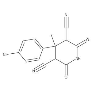 4-(4-Chlorophenyl)-4-methyl-2,6-dioxopiperidine-3,5-dicarbonitrile结构式