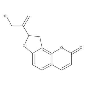 8,9-Dihydro-8-[1-(hydroxymethyl)ethenyl]-2H-furo[2,3-h]-1-benzopyran-2-one结构式