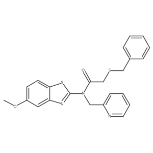 2-(benzylthio)-N-(5-methoxybenzo[d]thiazol-2-yl)-N-(pyridin-2-ylmethyl)acetamide结构式