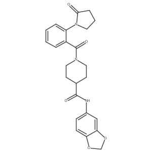 N-(Benzo[d][1,3]dioxol-5-yl)-1-(2-(2-oxopyrrolidin-1-yl)benzoyl)piperidine-4-carboxamide Structure