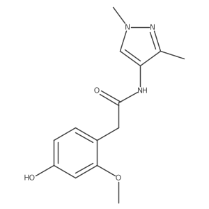 N-(1,3-dimethylpyrazol-4-yl)-2-(4-hydroxy-2-methoxyphenyl)acetamide Structure