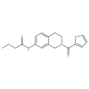 2-methoxy-N-(2-(thiophene-2-carbonyl)-1,2,3,4-tetrahydroisoquinolin-7-yl)acetamide结构式