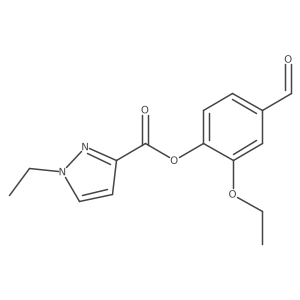 2-Ethoxy-4-formylphenyl 1-ethyl-1H-pyrazole-3-carboxylate Structure