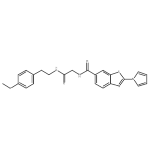 N-(2-{[2-(4-methoxyphenyl)ethyl]amino}-2-oxoethyl)-2-(1H-pyrrol-1-yl)-1,3-benzothiazole-6-carboxamide结构式