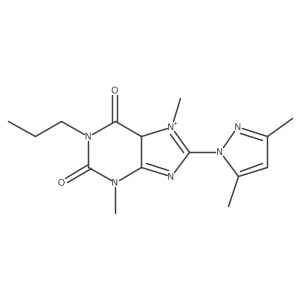 8-(3,5-dimethylpyrazol-1-yl)-3,7-dimethyl-1-propyl-5H-purin-7-ium-2,6-dione结构式