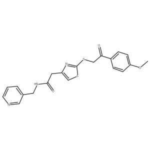 2-(2-((2-(4-methoxyphenyl)-2-oxoethyl)thio)thiazol-4-yl)-N-(pyridin-3-ylmethyl)acetamide Structure