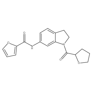 N-(1-(tetrahydrofuran-2-carbonyl)indolin-6-yl)furan-2-carboxamide结构式