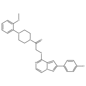 2-(4-Chlorophenyl)-4-({2-[4-(2-methoxyphenyl)piperazin-1-yl]-2-oxoethyl}thio)pyrazolo[1,5-a]pyrazine Structure