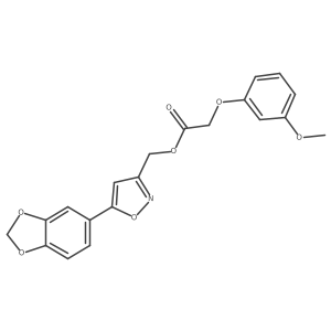 (5-(Benzo[d][1,3]dioxol-5-yl)isoxazol-3-yl)methyl 2-(3-methoxyphenoxy)acetate结构式