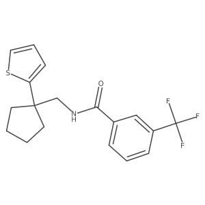 N-{[1-(thiophen-2-yl)cyclopentyl]methyl}-3-(trifluoromethyl)benzamide结构式