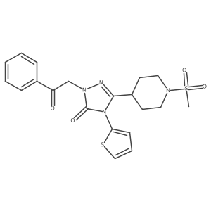 3-(1-(methylsulfonyl)piperidin-4-yl)-1-(2-oxo-2-phenylethyl)-4-(thiophen-2-yl)-1H-1,2,4-triazol-5(4H)-one Structure