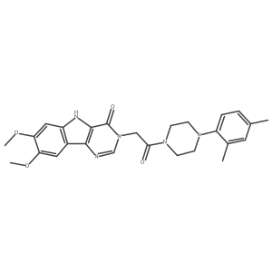 3-(2-(4-(2,4-dimethylphenyl)piperazin-1-yl)-2-oxoethyl)-7,8-dimethoxy-3H-pyrimido[5,4-b]indol-4(5H)-one Structure