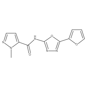 N-(5-(furan-2-yl)-1,3,4-oxadiazol-2-yl)-1-methyl-1H-pyrazole-5-carboxamide Structure