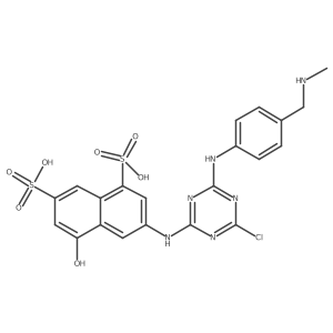 3-[[4-Chloro-6-[[4-[(methylamino)methyl]phenyl]amino]-1,3,5-triazin-2-yl]amino]-5-hydroxy-1,7-naphthalenedisulfonic acid Structure