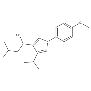 1-(1-(4-methoxyphenyl)-3-(1-methylethyl)-1H-pyrazol-4-yl]-3-methylbutan-1-ol结构式