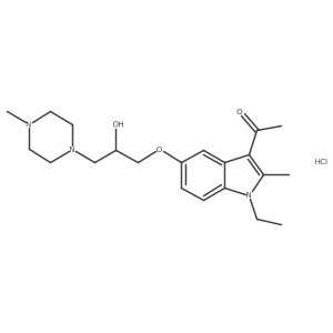 1-(1-ethyl-5-(2-hydroxy-3-(4-methylpiperazin-1-yl)propoxy)-2-methyl-1H-indol-3-yl)ethanone hydrochloride结构式